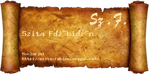 Szita Fábián névjegykártya